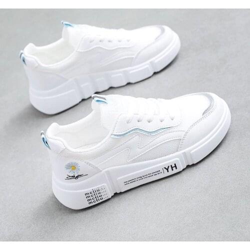 Woman Vulcanized shoes 2021 New spring Fashion Women PU Leather Shoes Ladies Breathable Cute Flats White Sneakers Casual Shoes