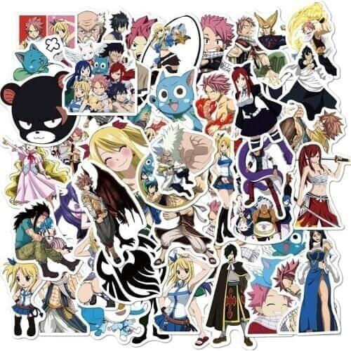 10/50PCS Anime Fairy Tail Stickers Car Bike Travel Luggage Phone Guitar Laptop Fridge Waterproof Classic Toy Decal Stickers