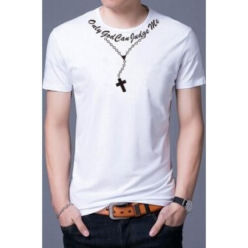 New Fashion unisex Only God Can Judge Me Christian Cross Print Casual Short Sleeve T-Shirt fashion graphic tee cotton tops shirt