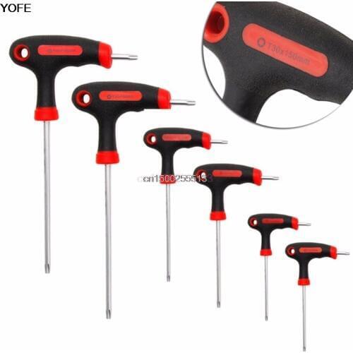T-Handle Grip Torx Hex Allen Key Screwdriver Driver Tool T10/T15/T20/T25/T30/T40