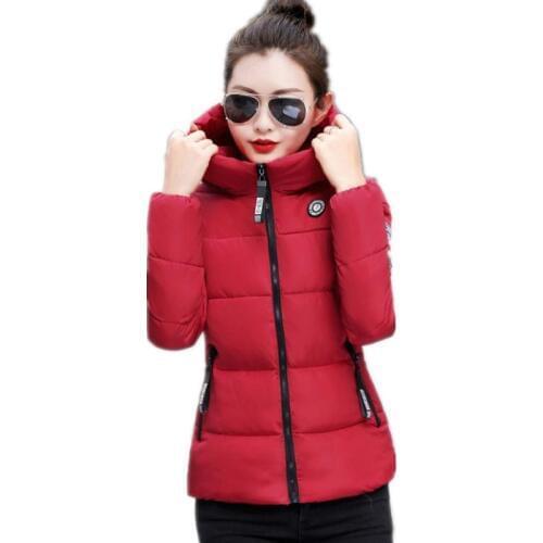 Plus Size 5XL 2019Fashion Print Letter Autumn Winter Women Parkas Female Down Cotton Jacket Padded Hooded Winter Women CoatsQ605