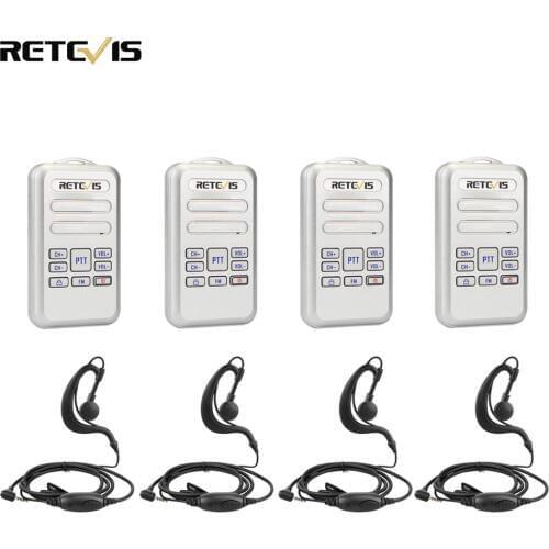 Retevis RT20 Mini Walkie Talkie 4pcs Radio 2W UHF Transceiver VOX FM Radio Type-C USB Charge 2 Way Radio Walk Talk Comunicador