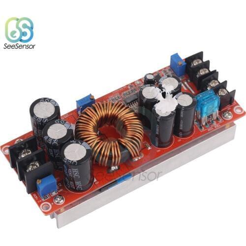 DC 1200W 20A DC-DC Step Up Boost Converter Power Supply Module 8-60V to 12-80V With Heat Sink