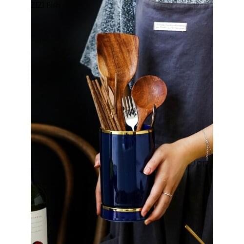 Northern European Chopsticks Cage Ceramic Household Moldproof Kitchen Utensils Cutlery Spoon Chopsticks Drain Cage