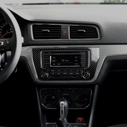 Carbon Fiber Sticker Car Styling accessories Central Console Navigator Panel Frame Cover Trim decoration for VW LAVIDA 2015 -17
