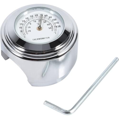 7/8" 1"Motorcycle Handlebar Mount Thermometer Waterproof Temp Dial Gauge White The Thermometer Is Waterproof And Shock Resistant
