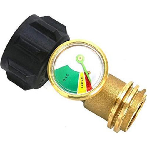 Universal Propane Tank Adapter With Gauge/Leak Detector For QCC1/Type1 Propane Tank Cylinders Gas Pressure Meter Solid Brass