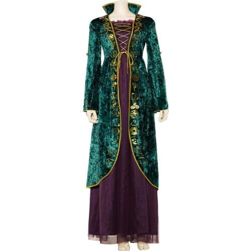 Adult Winifred Sanderson Cosplay Costume Women Dress Halloween Carnival Costumes Custom Made