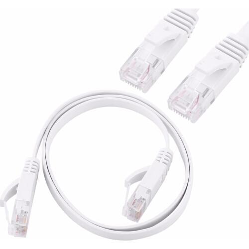 1/2/3/5/10M White Flat Ethernet Cable High Speed RJ45 CAT6 Ethernet Network LAN Cable Cord for Router Computer Laptop Smart TV