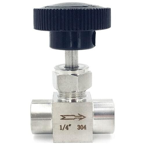 1/4" 3/8" 1/2" NPT Female Thread Needle Valve Flow Control High Pressure 2 Way Pipe Fitting