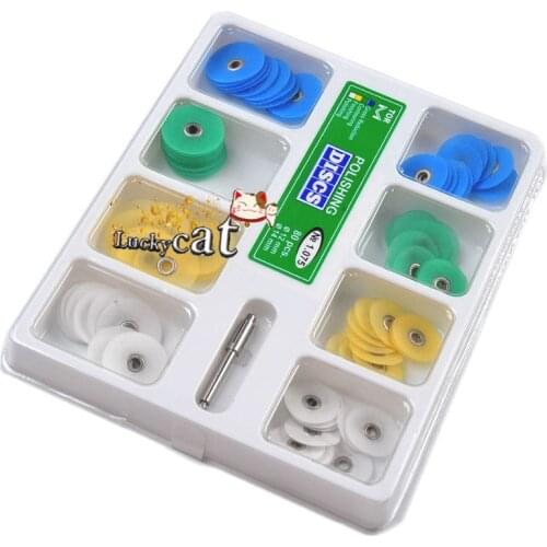 1 Set Dental Finishing Polishing Discs Strips Mandrel Set Resin Filling Material