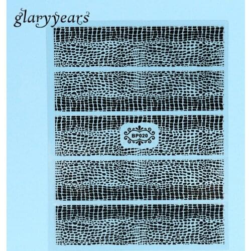 1 PC Gold 3D Decal Snake Print Small Stone Pattern Design Nail Sticker Nail Art Tools Decoration BP020 Nail Sticker Beauty Women