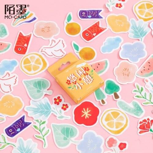 10 Boxes Decorative Lovely Colorful Day Adhesive Mo.Card Flake Stickers for Scrapbook Bullet Journal Cute Stationery Wholesale