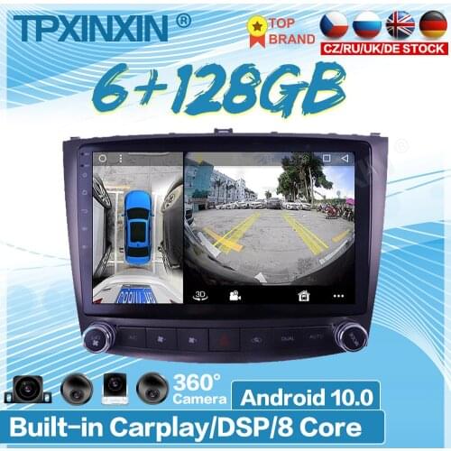 128GB Android 10 For Lexus IS250 300 2006-2012 Car Multimedia Player Recorder Stereo Radio GPS Auto Audio Navigation Host 360 HD