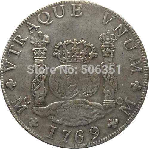 1765-1771 5 coins Mexico MF 8 REALES COIN COPY