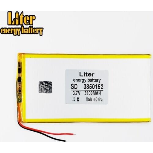 3.7V,3800mAH,[3850152] ( polymer lithium ion battery ) Li-ion for tablet pc,GPS,mp3,mp4,cell phone,speaker
