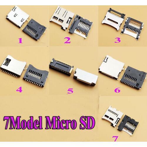 7Model 70pcs/lot Micro SD Card Socket Slot TF Deck Card Slot Connector for digital product ect