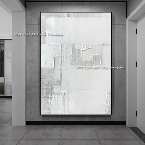 Large Size Abstract Grey Ocean oil painting Simple Canvas 100% Handmade Modern Wall Art for Living Room Home Decoration Gift