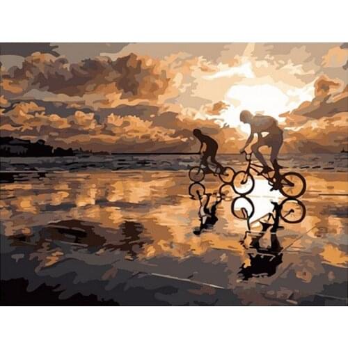 5D Diy Diamond Painting Couple Landscape Cross Stitch Girl and Sunset Embroidery Rhinestone Picture Home Decor Gift