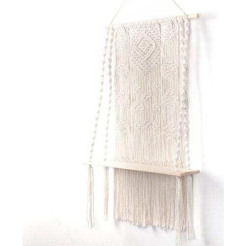 Bohemian Tassels Tapestry 50*80CM Household Wall Hanging Decoration Bedroom Handmade Woven Solid Color Rectangular Gift New 2021