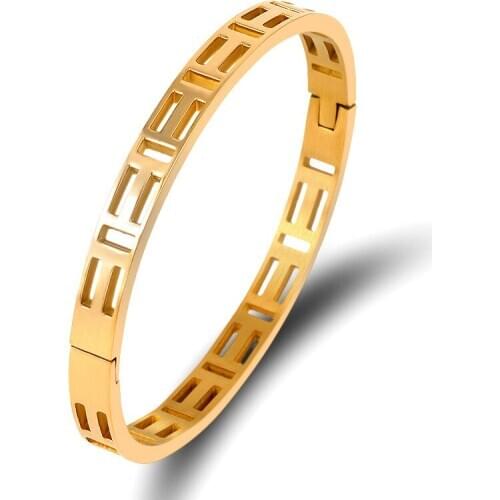 Trendy Hollow Square Bracelet Stainless Steel Bangles For Women Men Geometric Bangle Jewelry Fashion Cuff Bracelet Gift