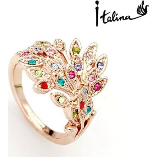 Brand TracysWing Genuine Austria Crystal Copper gold Color Rings for Women healthy Anti Allergies #RG96496