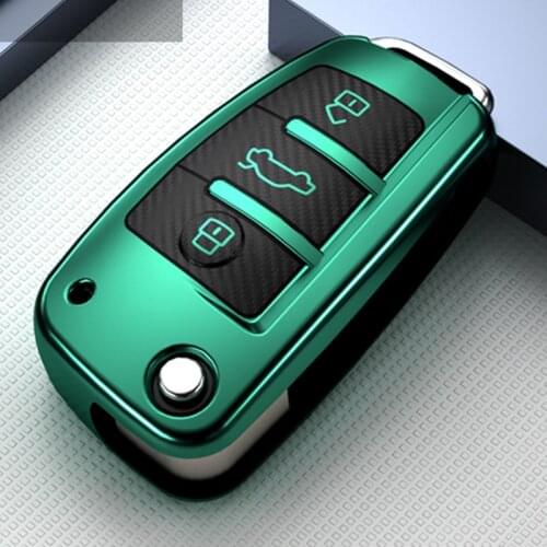 TPU+Carbon grain Car Key Case Protection Cover For Audi A3 A4 A4L B5 B6 B7 B8 B9 A5 A6 A6L C5 C6 Q3 Q5 Q7 S5 S7 RS3 TT Styling