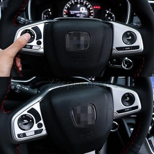 For Honda CR-V CRV 2017-18 Inner Steering Wheel Button Cover Trim 2pcs Matt Car-styling