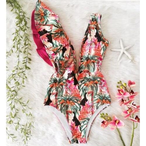 GU10 Flower Priting Simwear One Piece Swimsuit swimsuit one piece swimsuit 2021new sexy white one piece swimsuit women