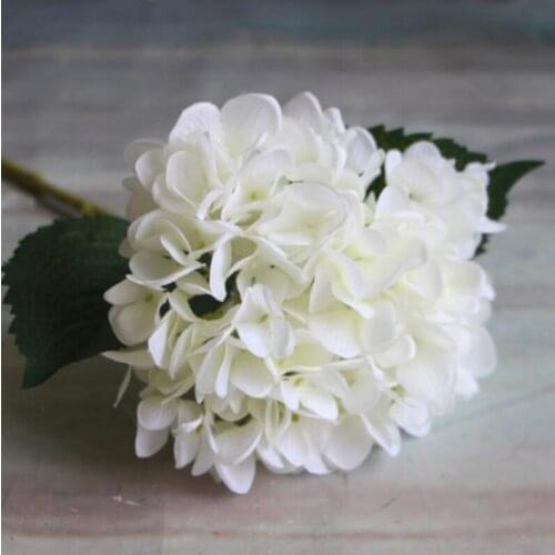 Artificial Hydrangea Flower Head 47cm Fake Silk Single Real Touch Hydrangeas for Home Wedding Party Decoration LX5023