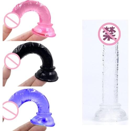 Small Penis Sucker Simulation Dildo Front And Rear Court Anal Plug Women Mini Realistic Dildo Anal Masturbator Sex Toys