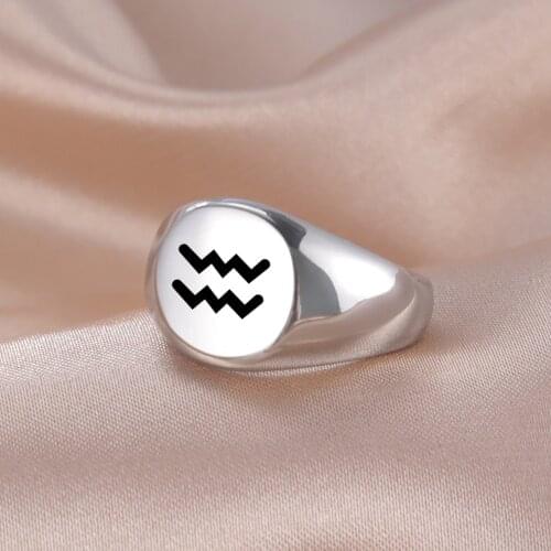 COOLTIME 12 Constellation Ring Aries Taurus Gemini Cancer Leo Virgo Libra Scorpio Sagittarius Capricorn Aquarius Pisces Jewelry