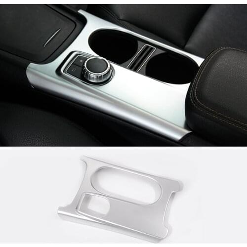 ABS Matte Chrome Cup Holder Cover Trim For Mercedes Benz A/GLA/CLA Class C117 W117 W176 X156 2012-17 AMG For LHD