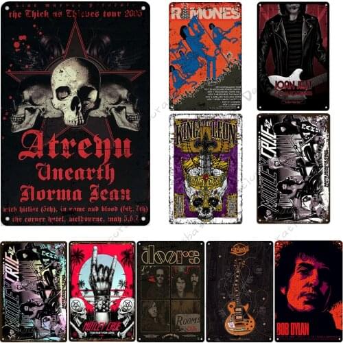 ROCK Metal Plaque Decorative Plate Music Metal Retro Poster Team Wall Plate Club Pub Bar Home Metal Tin Sign Wall Decoration