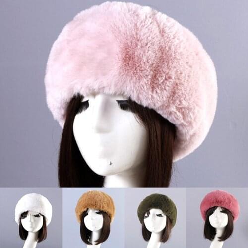 Fashion Women Beanie Faux Fur Hat Female Autumn Winter Warm Casual Comfortable Leopard Print Short Plush Hairband Empty Top Cap