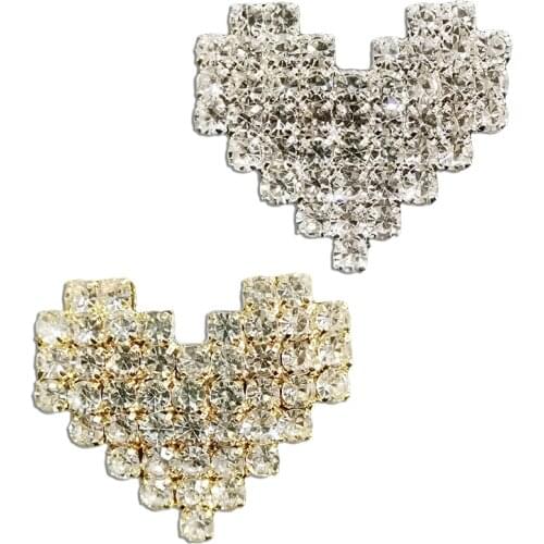 Fashion Heart Enamel Pin Cute Cartoon Crystal Brooches For Women Girl Friend Backpacks Clothes Badges Jewelry Gifts Wholesale