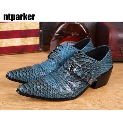 Ntparker Korean Mans leather shoes Height Increased pointed shoes stage nightclub bar mans Fashion stylist shoes, Dress shoe
