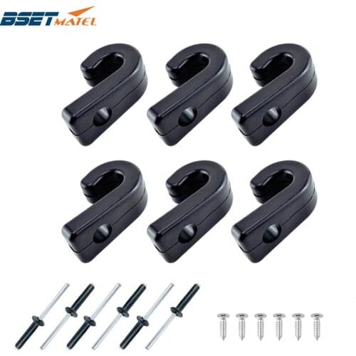 6PCS/Lot Nylon Lashing Hook J Hooks Rigging Accessories For Boat Kayak Canoe Rowing Boats Bungee Cord Portative Tie Down Hook