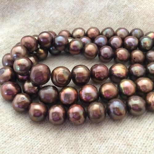 New 7-8mm Real Natural Chocolate Freshwater Pearl Loose Beads 15"