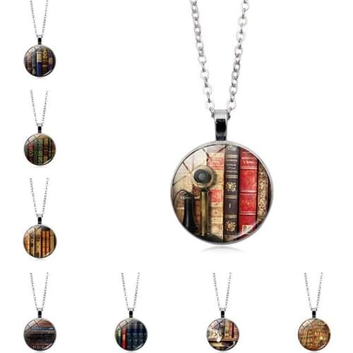 New Products Nostalgic Books Photography Necklace Books Lovers Pendants Jewelry Librarian Gift Writer Student Teacher Books Gift