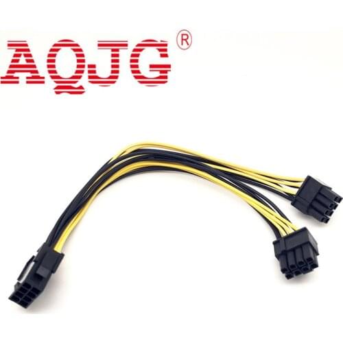 New 8 pin Female to dual PCI-E PCI Express 8pin ( 6+2 pin ) Male power cable wire For graphics card BTC Miner P15 AQJG