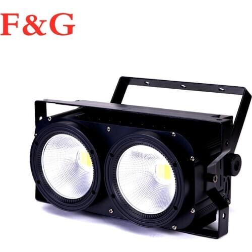 Nuevo 2x100w dos ojos LED Luz de público blanco cálido frío 2in1 LED COB blinder par Light DMX control de luz de escenari