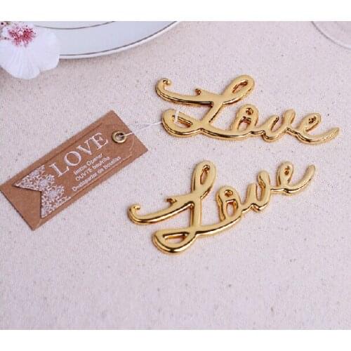 Bottle Opener 20pcs/lot "LOVE" Gold And Silver Wedding & Part Gift Souvenirs Free Shipping