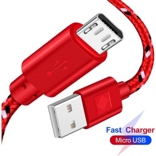 Nylon Braided Data Fast Charger USB Cord For Samsung HTC LG Huawei Xiaomi Redmi Android Phone Charging Cables Fast Charging