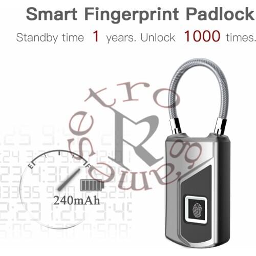 30pcs/lot Anytek L1 Fingerprint Lock Waterproof Anti-theft Door Suitcase Padlock