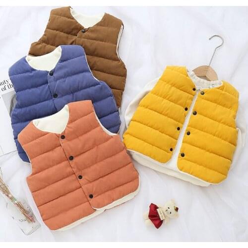 Down cotton vest boys and girls baby warm waistcoat autumn and winter new children P4807