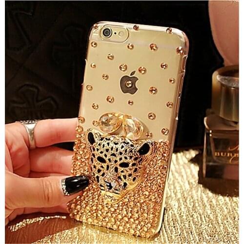 Luxury Tiger Leopard Head Diamond Rhinestone Crystal Bling Case Cover For iphone 12 Mini 11 Pro MAX X XS MAX XR SE 6 6S 7 8 Plus