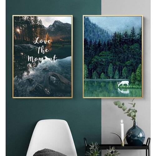 Nordic Natural Scenery Landscape Life Quote Print Canvas Painting Poster Wall Art Pictures For Aesthetic Room Home Decoration