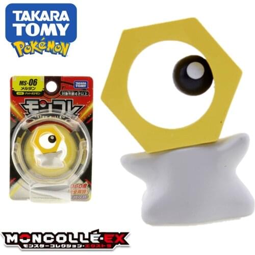 Takara Tomy Tomica Pokemon Pocket Monsters Moncolle MS-06 Meltan 3-5cm Mini Resin Anime Figure Toys For Children Collectibles