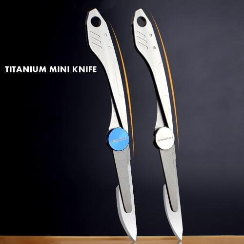 Titanium Alloy Mini EDC Folding Knife Multi-function Pocket Keychain Portable Utility Knife